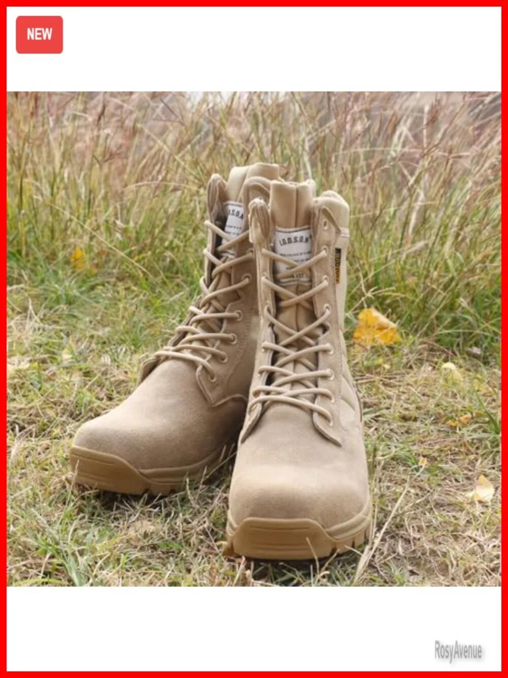 Military Tactical Work Boots with Side Zipper, Puncture Resistant, 8 Inch
